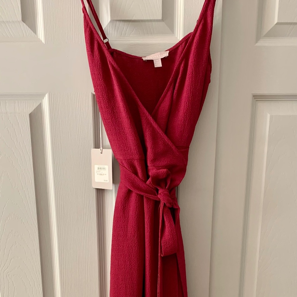 Burgundy Plum Long Elegant Wrap Dress